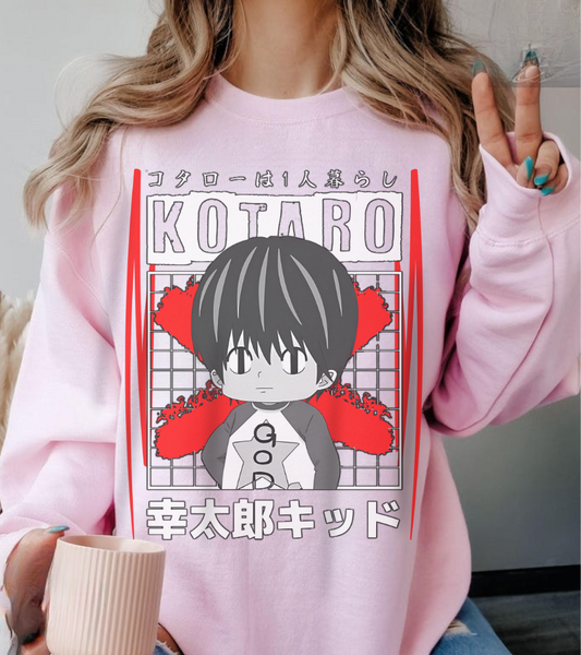 Kotaro Lives Alone Sweatshirt – 100% Cotton | Cozy Anime Pullover for Fans of Kotaro’s Story