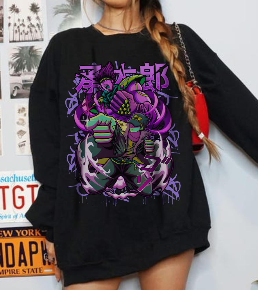 JoJo’s Bizarre Adventure Sweatshirt – 100% Cotton Anime Pullover for JoJo Fans