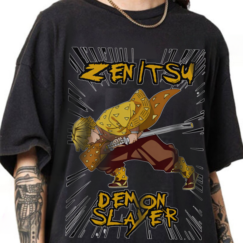 Zenitsu Agatsuma T-Shirt – 100% Cotton Demon Slayer Anime Shirt