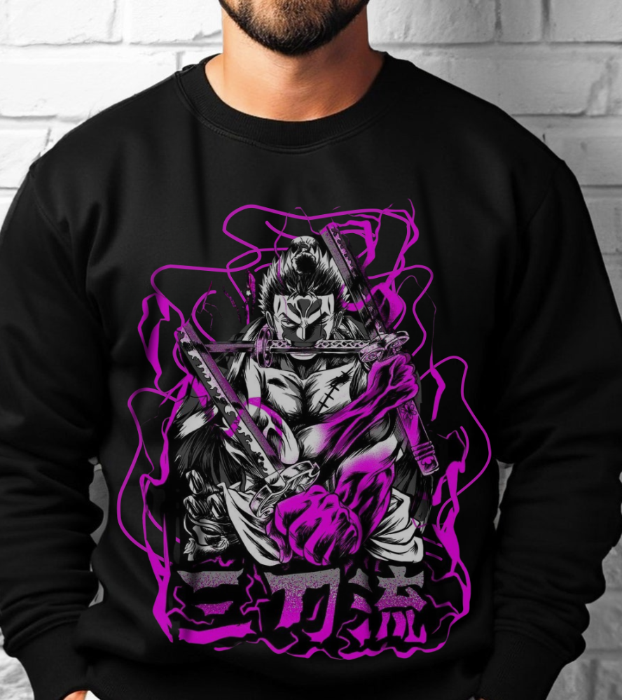 Roronoa Zoro Sweatshirt – 100% Cotton One Piece Anime Pullover for Fans