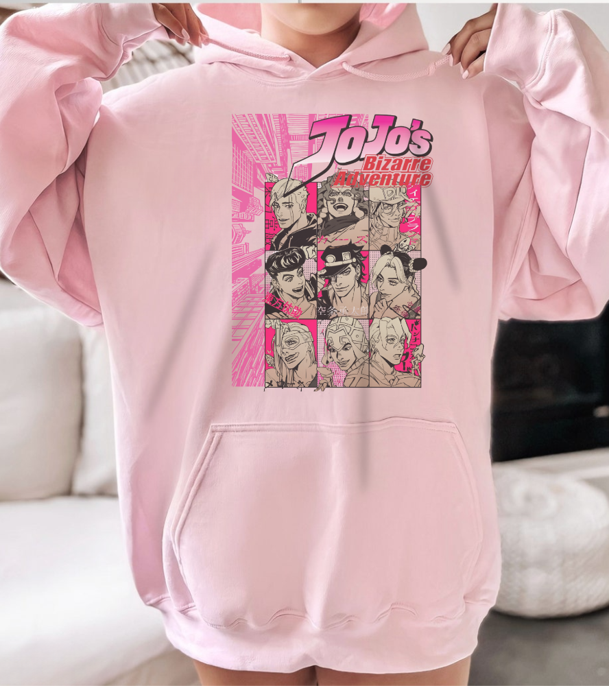 JoJo’s Bizarre Adventure Hoodie – 100% Cotton Anime Hoodie Featuring Iconic Joestar & Stand Designs – Stylish Otaku Sweatshirt