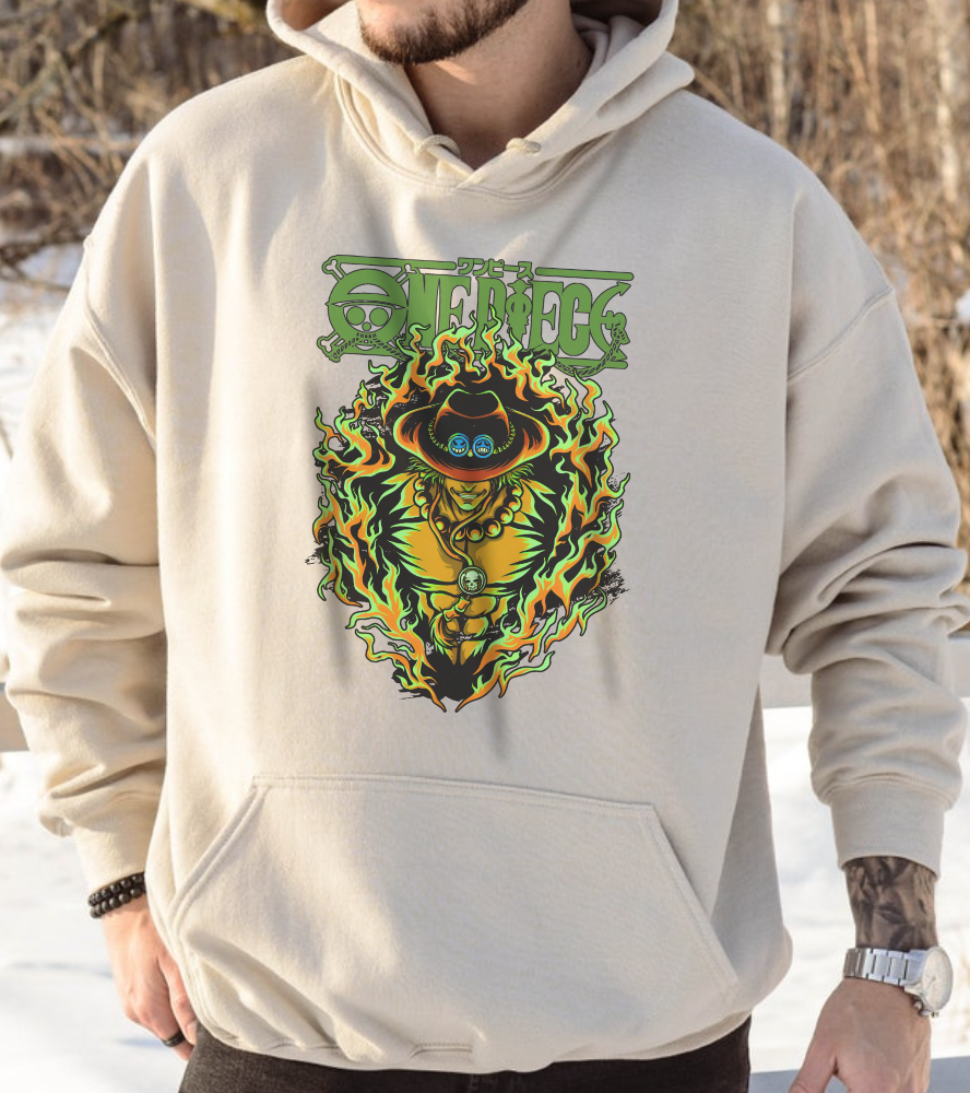 Portgas D. Ace One Piece Hoodie – 100% Cotton Anime Hoodie for Fire Fist Fans