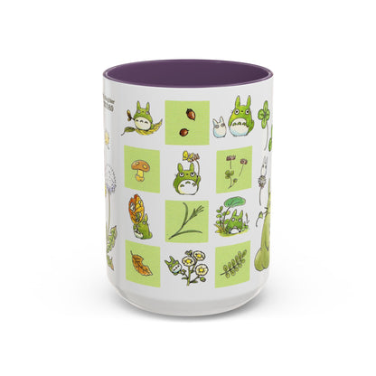Totoro Green Accent Mug – Studio Ghibli Color Handle Coffee Cup – 11oz & 15oz Ceramic Gift for Anime Fans