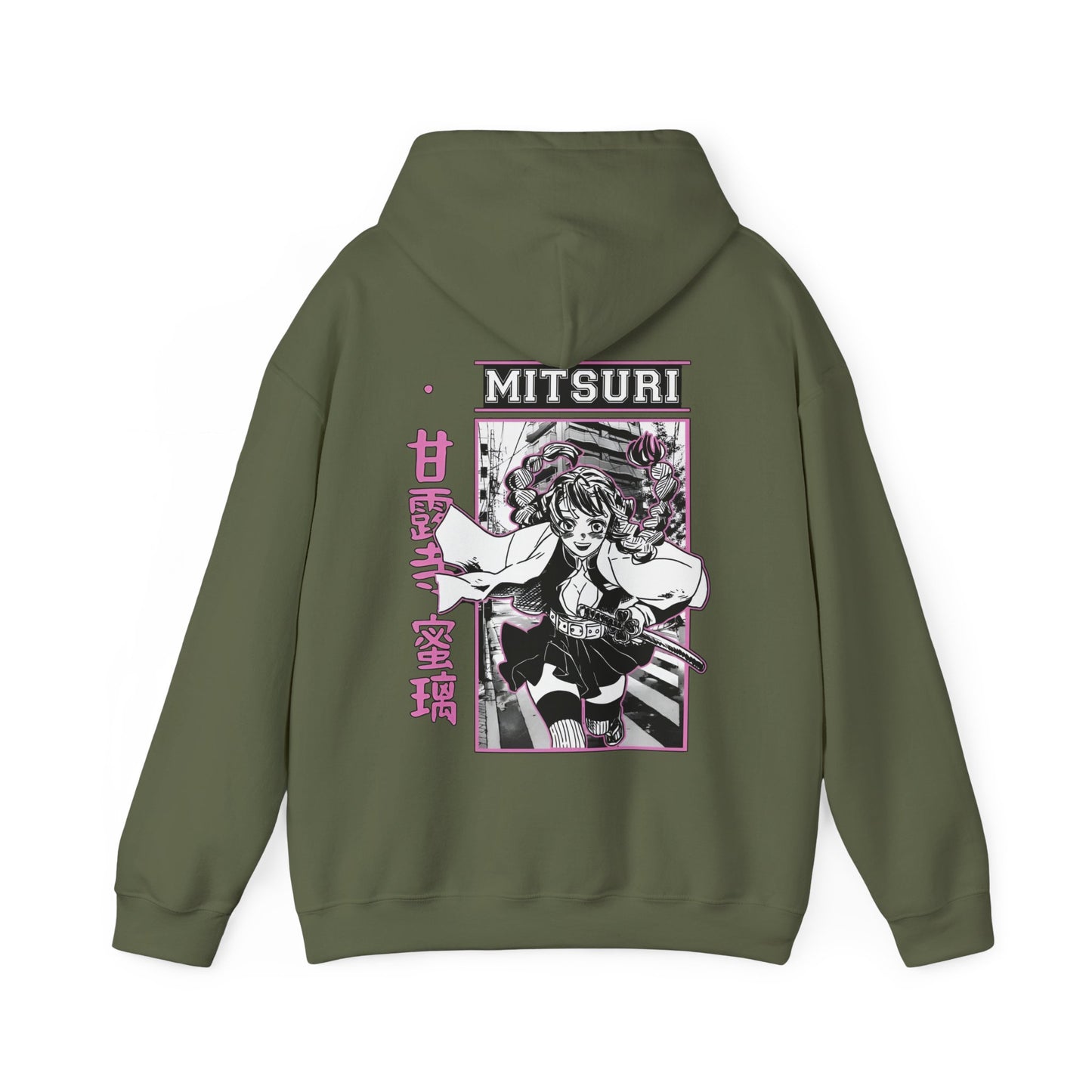 Mitsuri Kanroji Demon Slayer Back Print Hoodie – 100% Cotton Anime Pullover for Fans