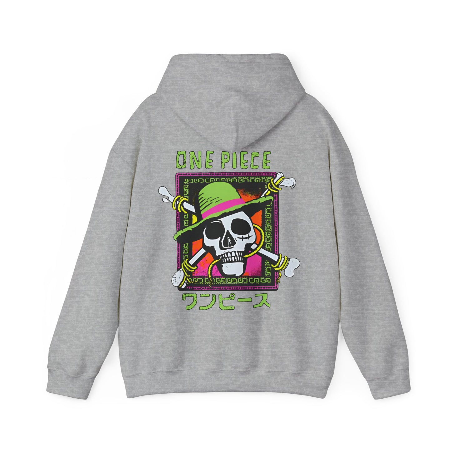 Straw Hat Pirates One Piece Hoodie – 100% Cotton Back Print Pullover for Anime Fans