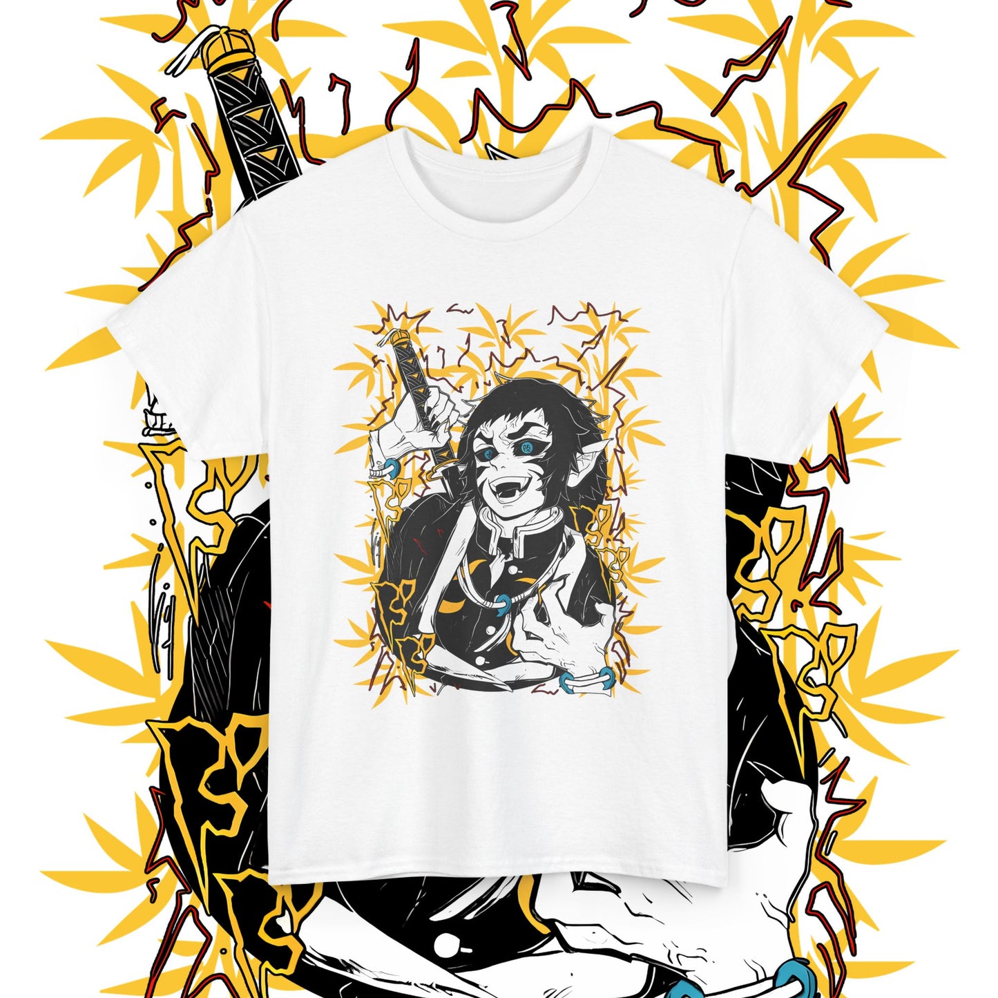 Kaigaku Demon Slayer Art T-Shirt 100% Cotton Anime Graphic Tee