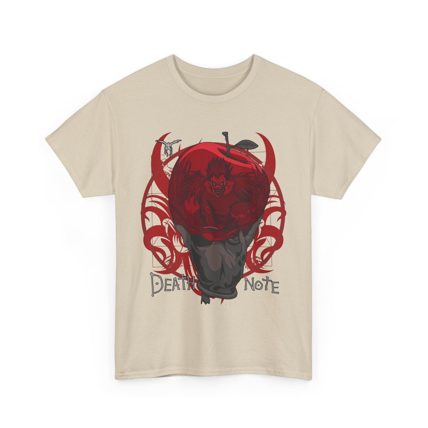 Death Note Apple T-Shirt – 100% Cotton Anime Tee Featuring Ryuk’s Iconic Red Apple