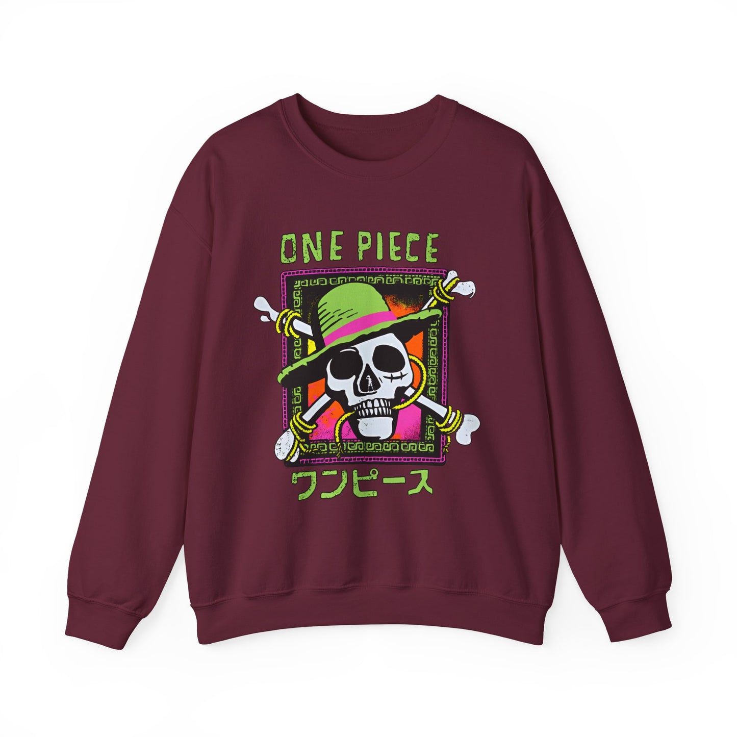 Straw Hat Pirates One Piece Sweatshirt – 100% Cotton Anime Crewneck for Fans