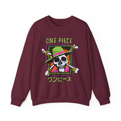 Straw Hat Pirates One Piece Sweatshirt – 100% Cotton Anime Crewneck for Fans
