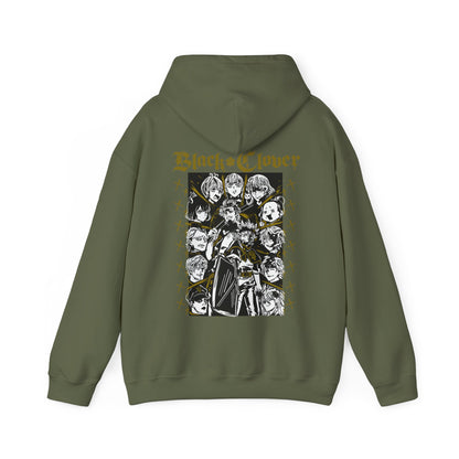 Black Clover Back Print Hoodie – 100% Cotton Anime Sweatshirt with Asta, Yuno & Noelle – Stylish Back Graphic Pullover