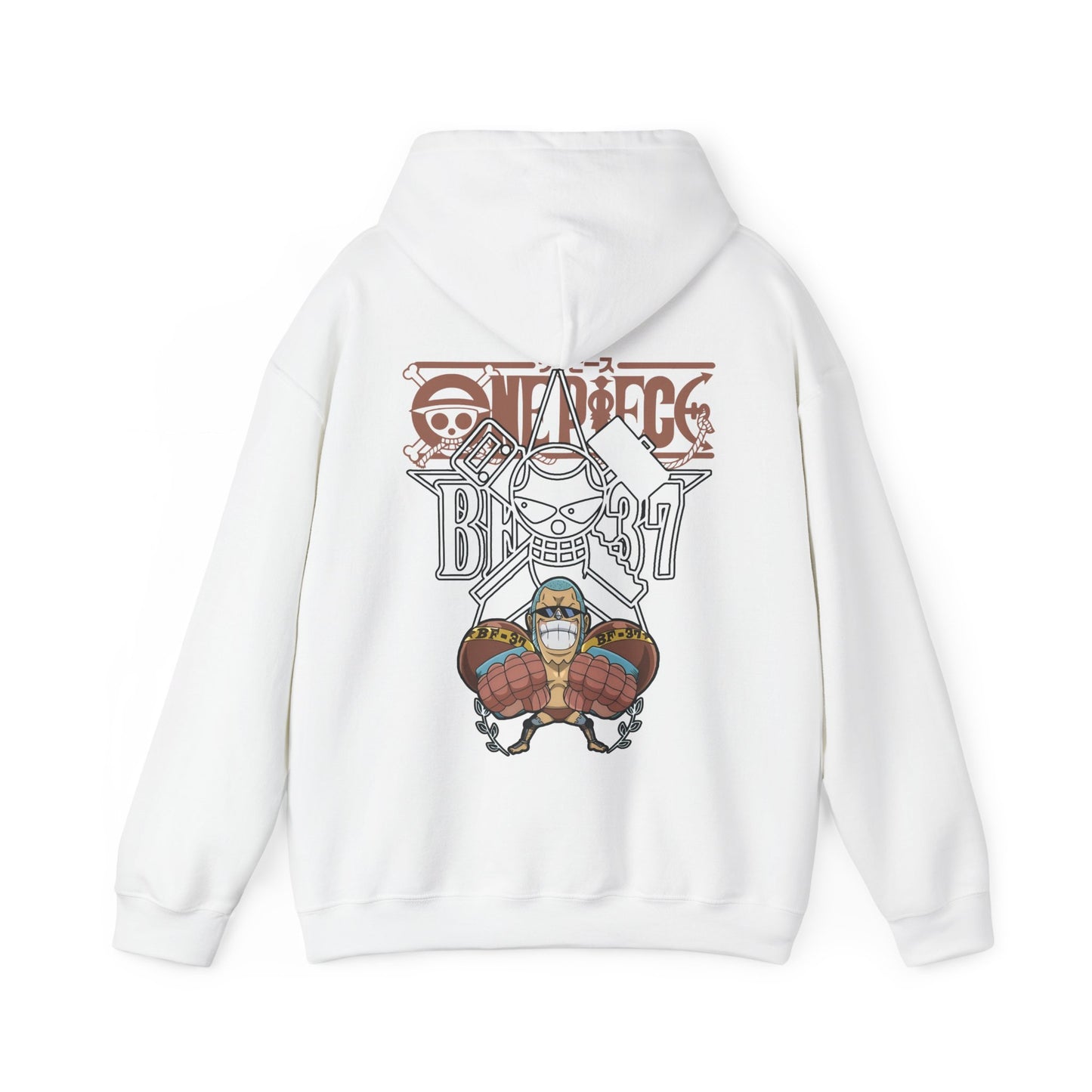 Franky One Piece Back Print Hoodie – 100% Cotton Anime Pullover for Super Fans