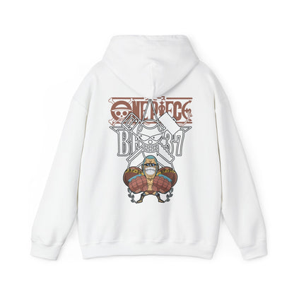 Franky One Piece Back Print Hoodie – 100% Cotton Anime Pullover for Super Fans