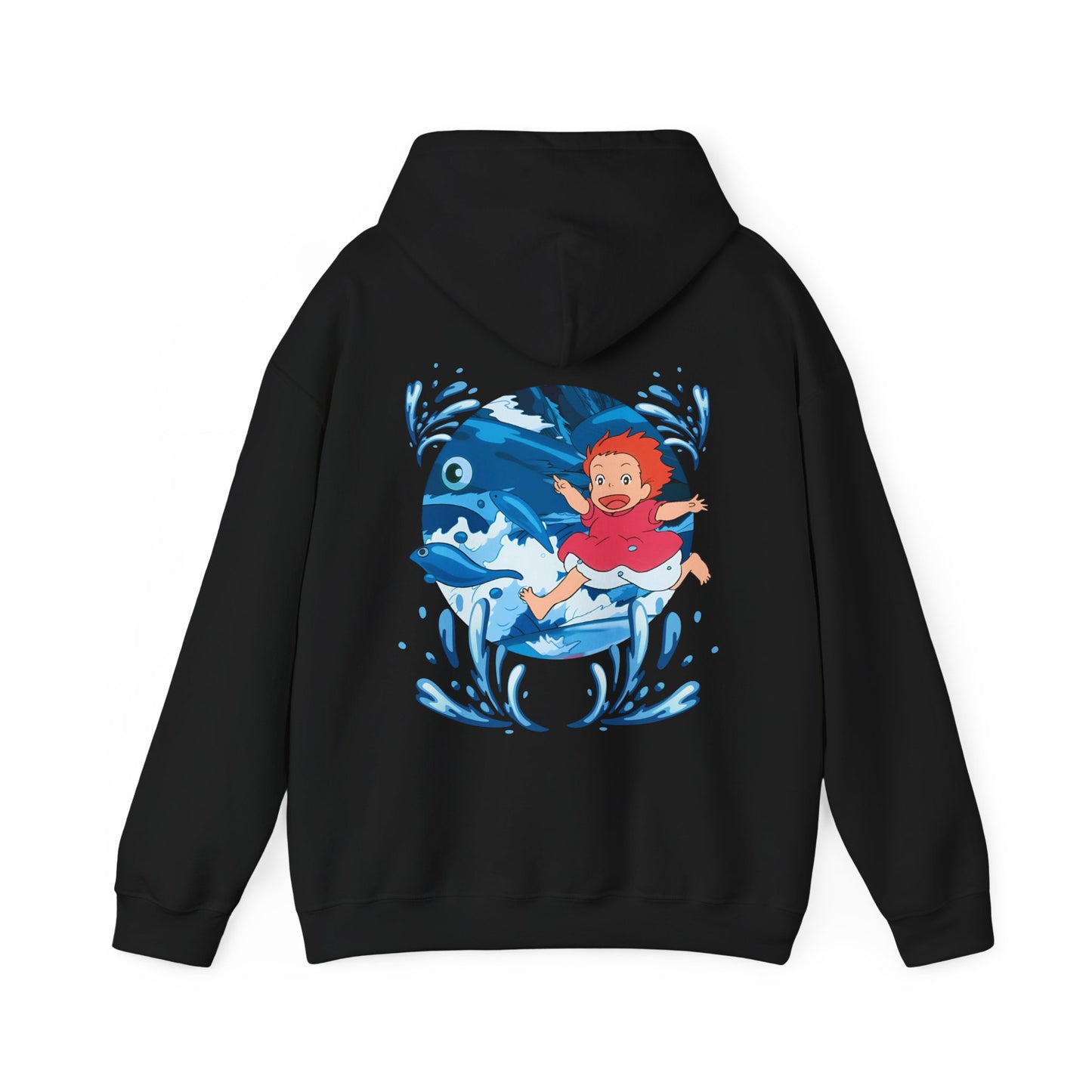 Ponyo Studio Ghibli Hoodie with Back Print – 100% Cotton Anime Sweatshirt for Fans