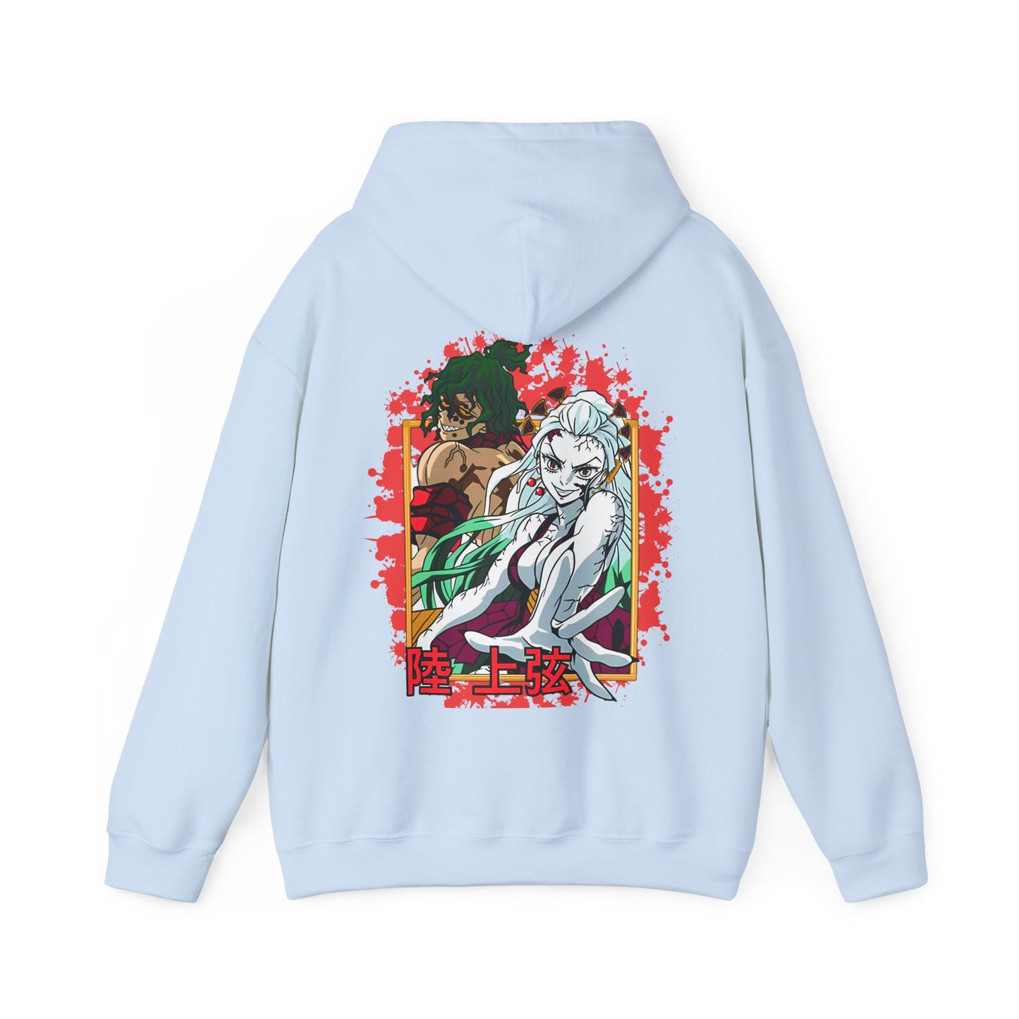 Daki Gyutaro Demon Slayer Back Print Hoodie – 100% Cotton Anime Hoodie for Upper Moon Fans
