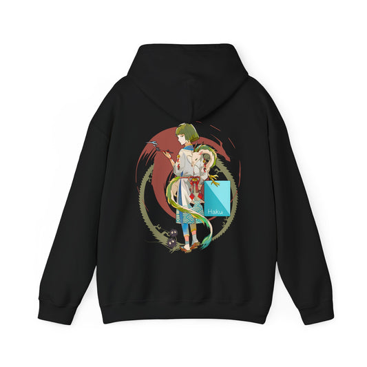 Haku Spirited Away Back Print Hoodie – 100% Cotton Studio Ghibli Hoodie for Anime and Fantasy Lovers