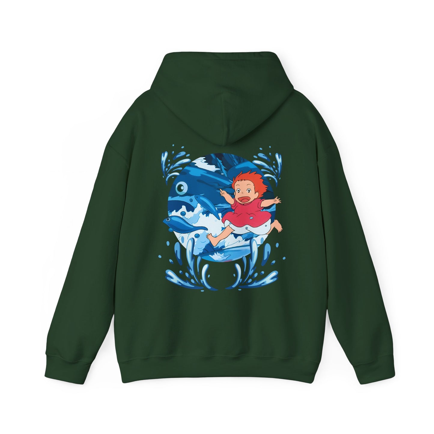 Ponyo Studio Ghibli Hoodie with Back Print – 100% Cotton Anime Sweatshirt for Fans