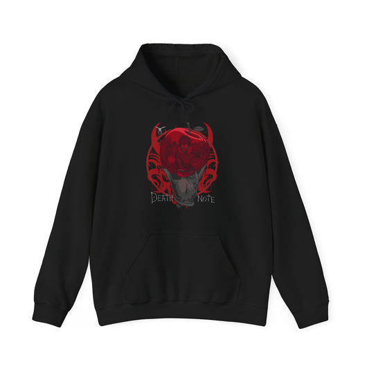 Death Note Apple Hoodie – 100% Cotton Anime Hoodie Featuring Ryuk’s Iconic Red Apple