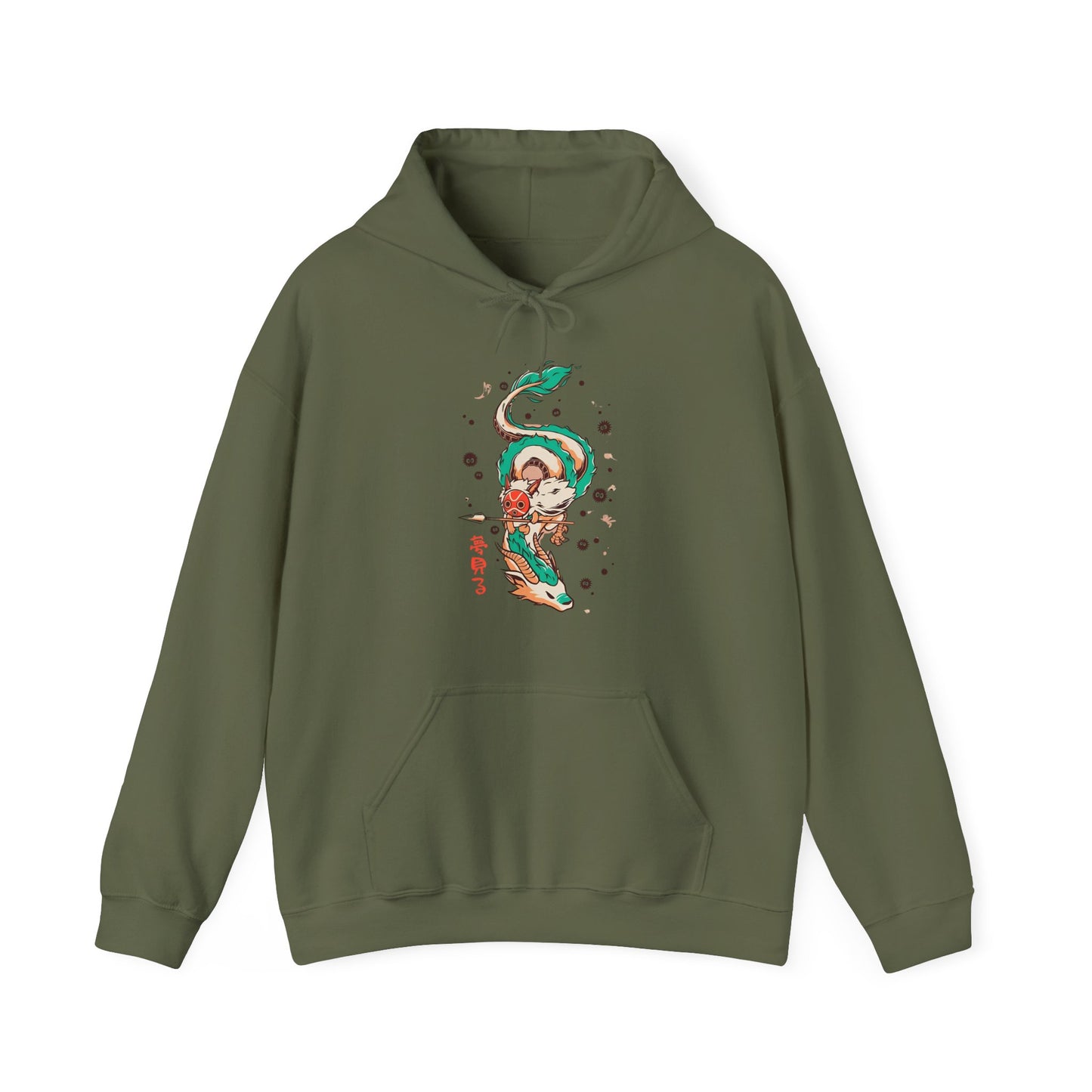 Haku and Princess Mononoke Hoodie – 100% Cotton Studio Ghibli Anime Hoodie for Fans