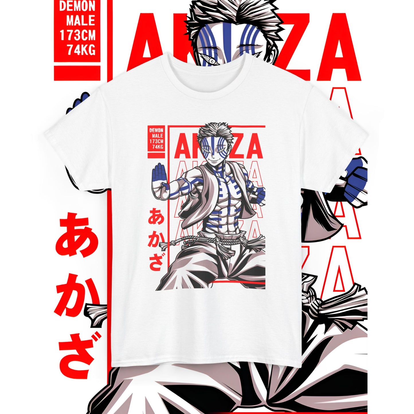 Akaza Moon Art Demon Slayer Cotton T-Shirt