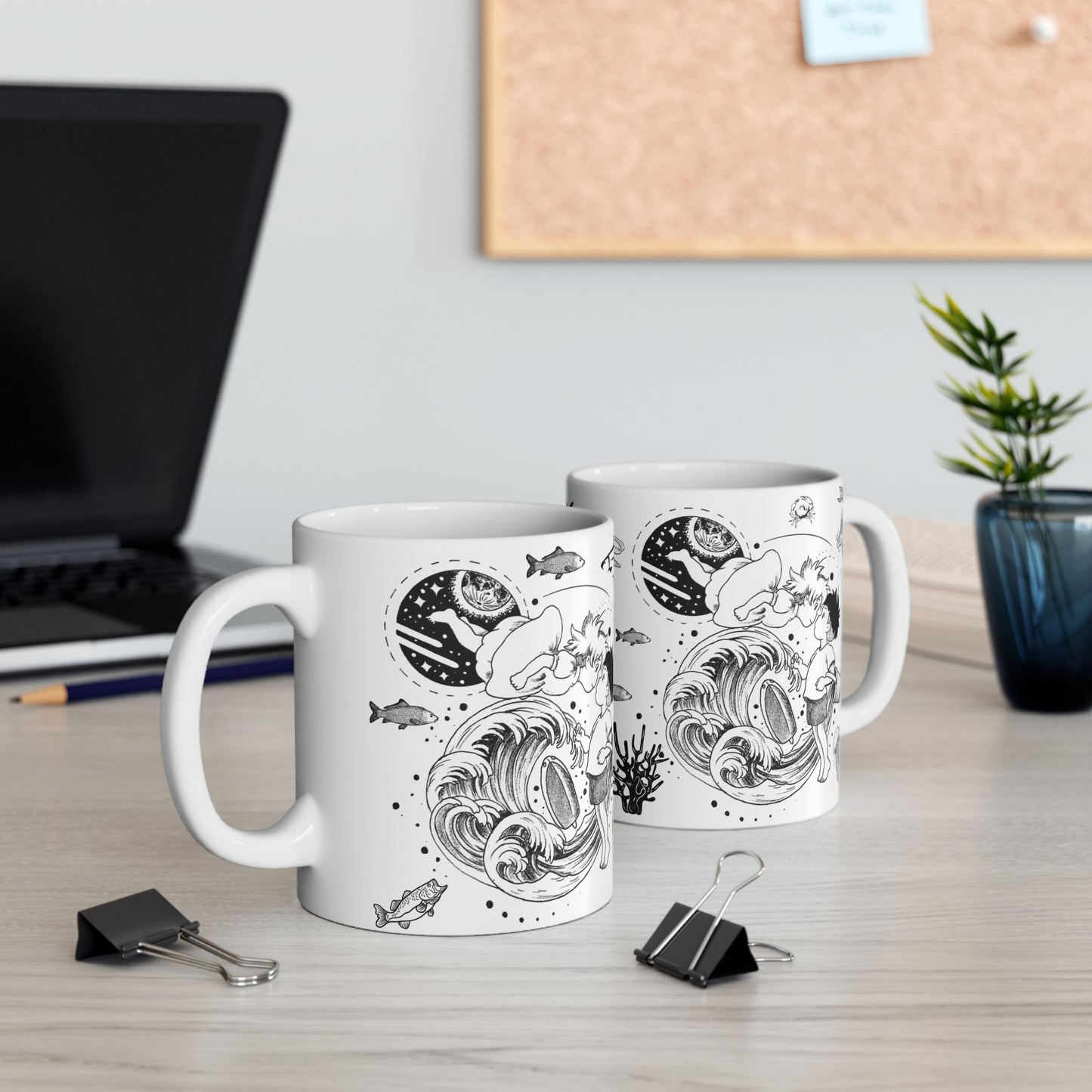 Ponyo World Sea Mug – Studio Ghibli Ocean Fantasy Cup 11oz & 15oz – Cute Anime Coffee Gift for Fans