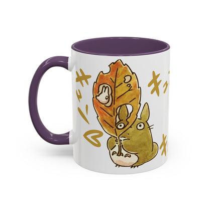 Cute Totoro Accent Mug – Studio Ghibli Color Handle Cup 11oz & 15oz – Kawaii Anime Coffee Mug Gift