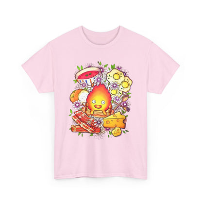 Calcifer Breakfast Ghibli Art T-Shirt | 100% Cotton Howl’s Moving Castle Tee