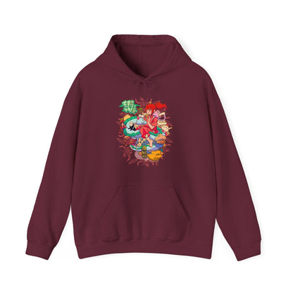 Spirited Away Characters Collage Hoodie – 100% Cotton Studio Ghibli Anime Pullover