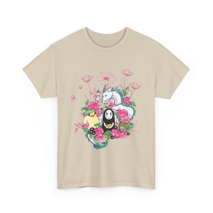 Spirited Away Flowers Pink T-Shirt | 100% Cotton Studio Ghibli Anime Tee