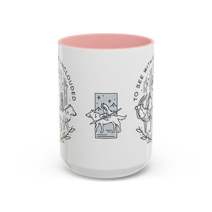 Princess Mononoke Art Accent Mug – Studio Ghibli Coffee Cup with Colored Handle – 11oz & 15oz Ceramic Anime Gift