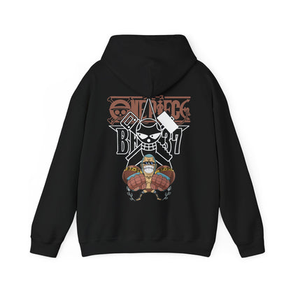 Franky One Piece Back Print Hoodie – 100% Cotton Anime Pullover for Super Fans