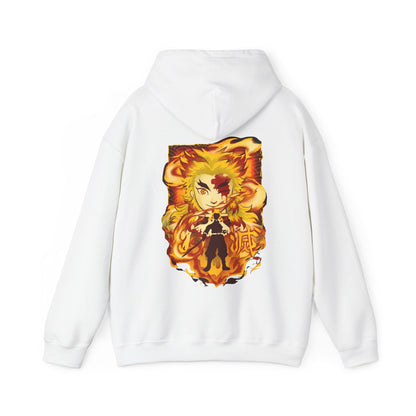 Kyojuro Rengoku Demon Slayer Back Print Hoodie – 100% Cotton Anime Hoodie for Flame Hashira Fans