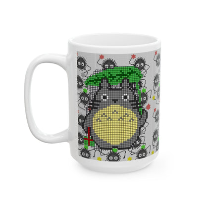 Totoro & Soot Sprites Mug – Studio Ghibli Ceramic Coffee Cup – 11oz & 15oz Anime Gift for Fans