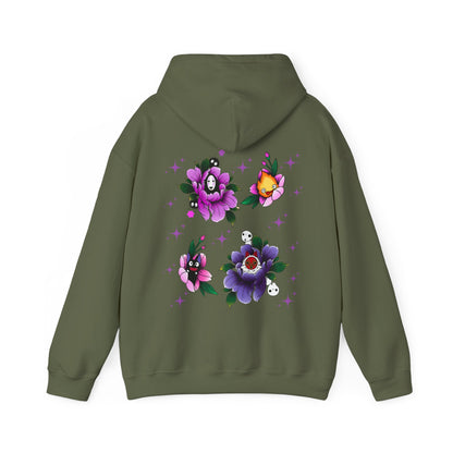 Studio Ghibli Flowers Back Print Hoodie – 100% Cotton Floral Anime Sweatshirt