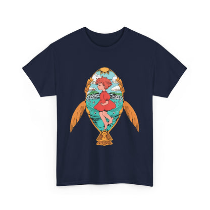 Ponyo Art T-Shirt – 100% Cotton Studio Ghibli Shirt for Anime Fans