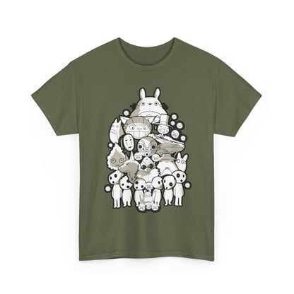 Totoro White Characters T-Shirt | 100% Cotton Studio Ghibli Anime Tee
