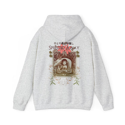 Spirited Away Philately Back Print Hoodie – 100% Cotton Anime Hoodie with Stamp-Inspired Design