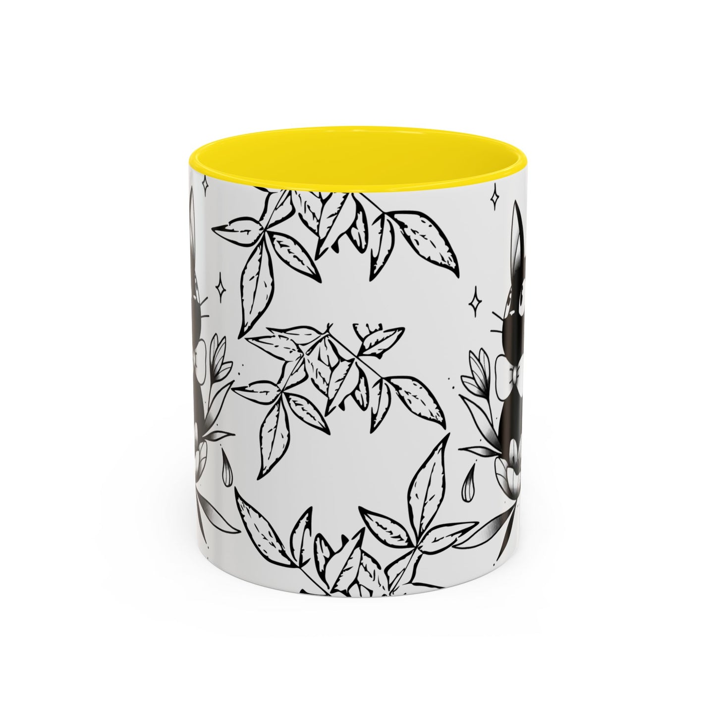 Jiji Cat Studio Ghibli Mug – 11oz & 15oz Accent Handle Coffee Cup – Cute Kiki’s Delivery Service Gift
