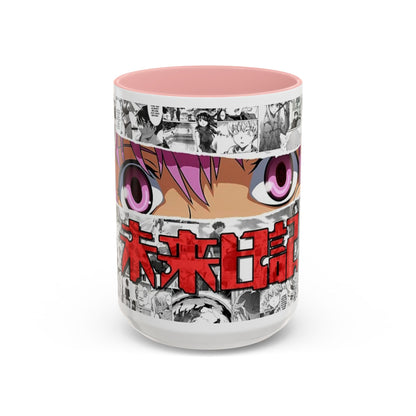 Yuno Gasai Accent Handle Mug – Future Diary Anime Cup – 11oz & 15oz Ceramic Gift for Yandere Fans