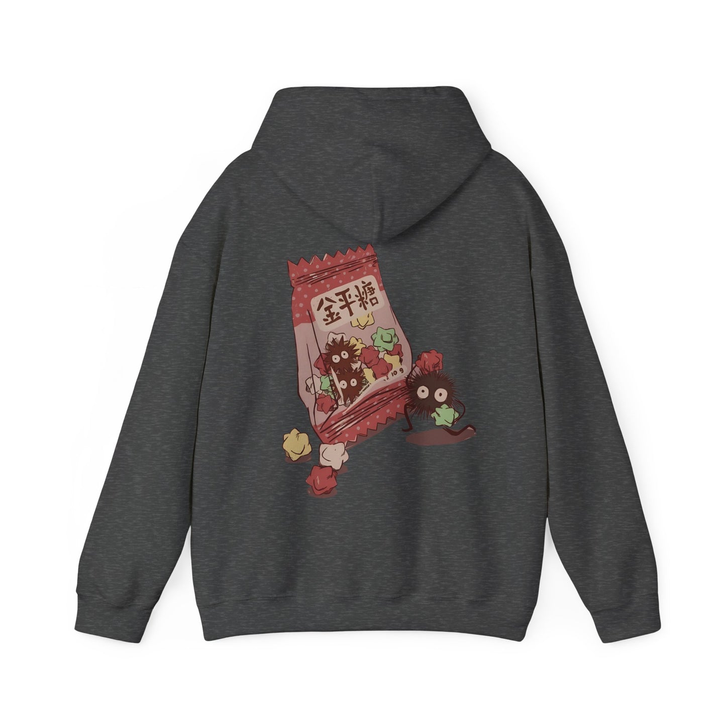 Soot Sprites Candy Back Print Hoodie – 100% Cotton Studio Ghibli Inspired Anime Hoodie