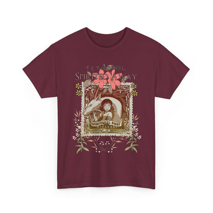 Spirited Away Philately T-Shirt – 100% Cotton Anime Stamp-Inspired Tee for Studio Ghibli Fans