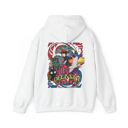 Kiki's Delivery Service Art Back Print Hoodie – 100% Cotton Studio Ghibli Anime Pullover