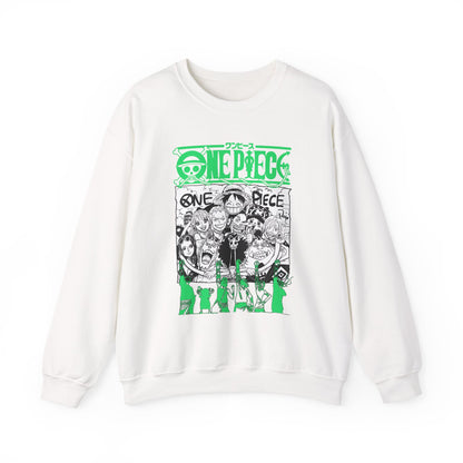 One Piece Characters Sweatshirt – 100% Cotton Anime Crew Pullover for True Fans