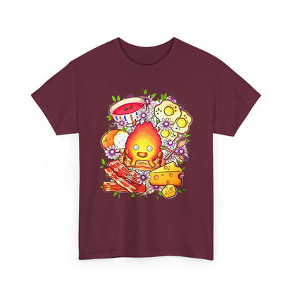 Calcifer Breakfast Ghibli Art T-Shirt | 100% Cotton Howl’s Moving Castle Tee