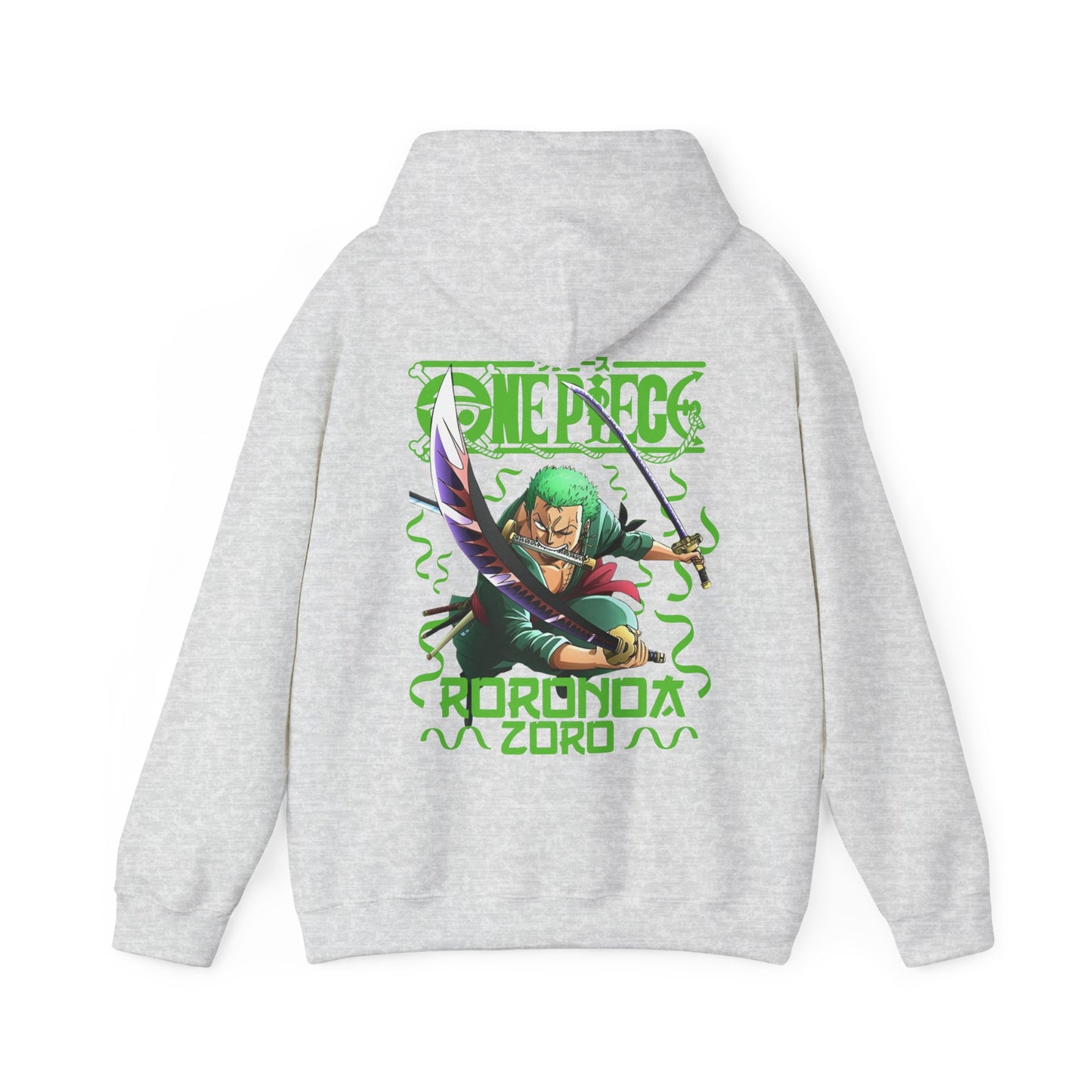 Roronoa Zoro Back Print Hoodie – One Piece Sword Style 100% Cotton Anime Hoodie