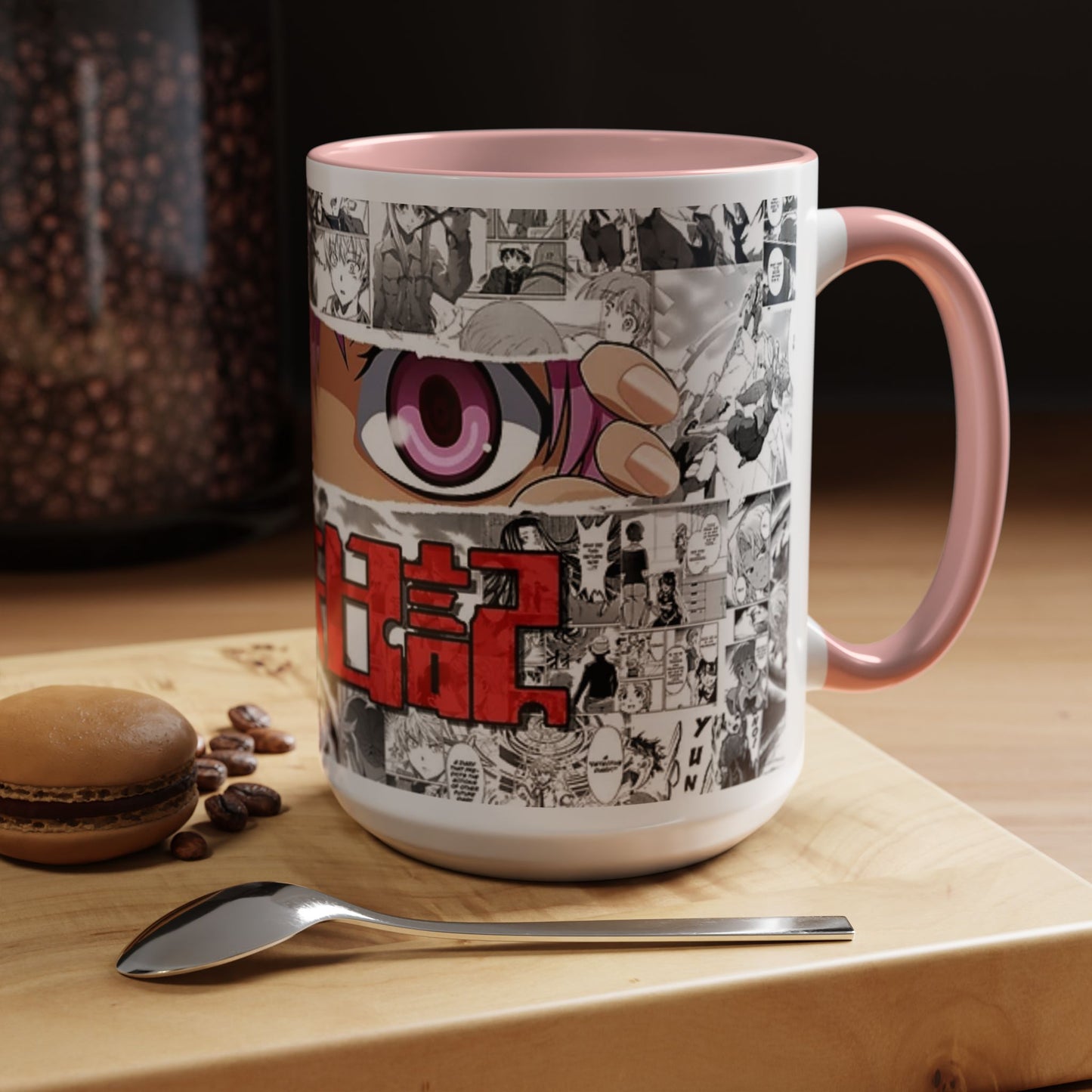 Yuno Gasai Accent Handle Mug – Future Diary Anime Cup – 11oz & 15oz Ceramic Gift for Yandere Fans