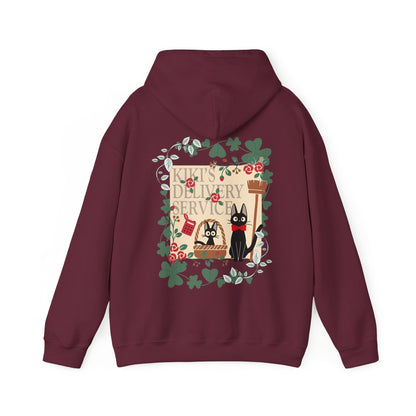Kiki’s Delivery Service Back Print Hoodie – 100% Cotton Studio Ghibli Hoodie Featuring Kiki and Jiji