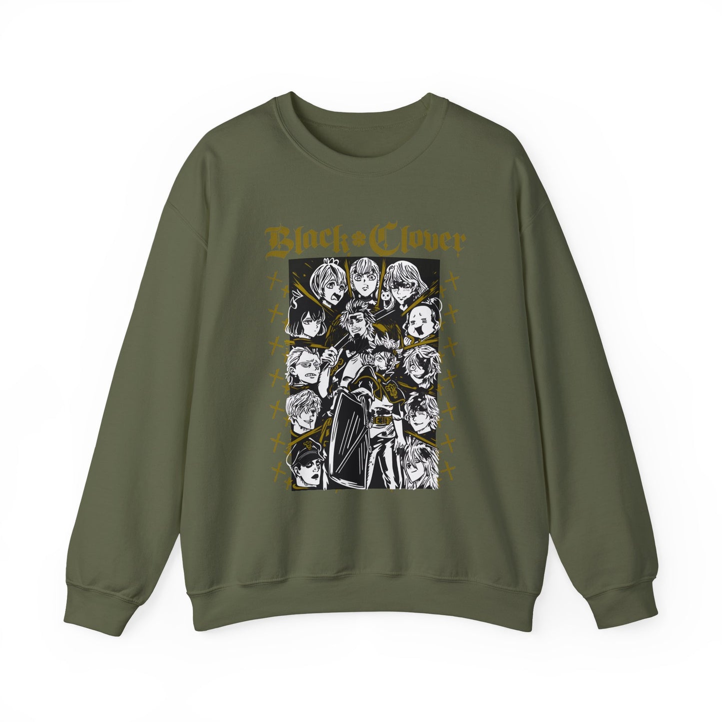 Black Clover Characters Sweatshirt – 100% Cotton Anime Pullover – Asta Yuno Noelle Crewneck for Fans