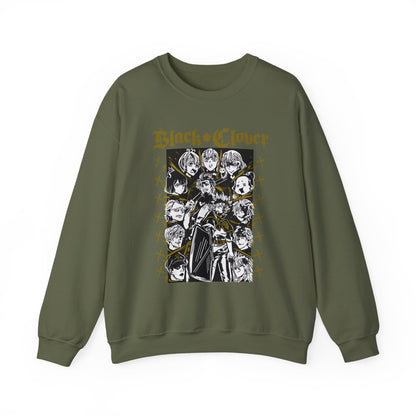 Black Clover Characters Sweatshirt – 100% Cotton Anime Pullover – Asta Yuno Noelle Crewneck for Fans