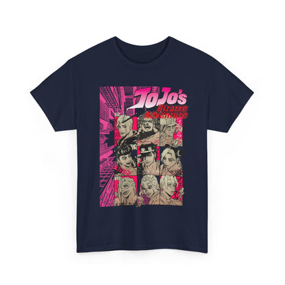 JoJo’s Bizarre Adventure T-Shirt – 100% Cotton Anime Tee Featuring Iconic Joestar Characters – Stylish Otaku Apparel