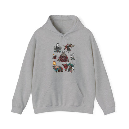 Studio Ghibli Characters Hoodie – 100% Cotton Anime Pullover Featuring Beloved Ghibli Icons